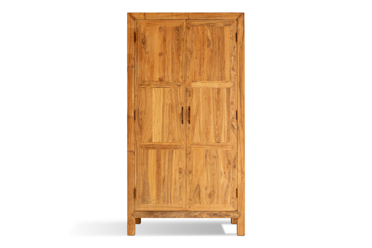 Iya Reclaimed Wood Wardrobe - Natural-BEDROOM FURNITURE-Nkuku