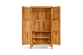 Iya Reclaimed Wood Wardrobe - Natural-BEDROOM FURNITURE-Nkuku
