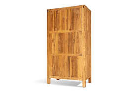 Iya Reclaimed Wood Wardrobe - Natural-BEDROOM FURNITURE-Nkuku