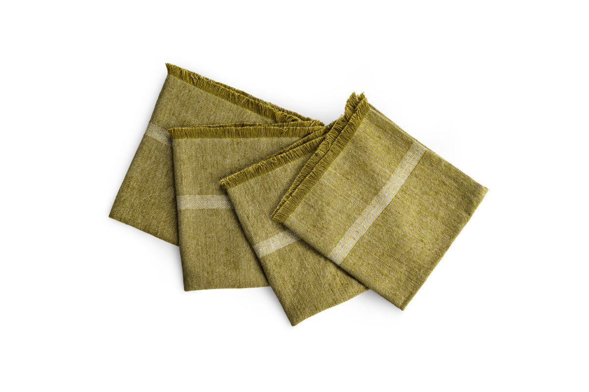 Shanta Napkin - Green-KITCHEN & DINING ACCESSORIES-Nkuku