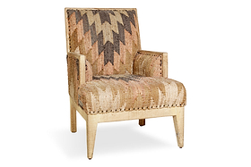 Chhavi Kilim Upholstered Armchair - Multi