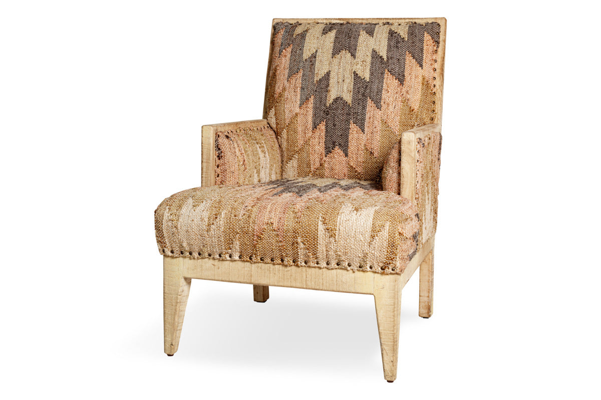 Chhavi Kilim Upholstered Armchair - Multi