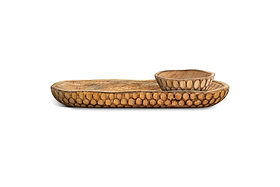 Pyaar Serving Tray and Bowl - Natural-SERVEWARE-Nkuku