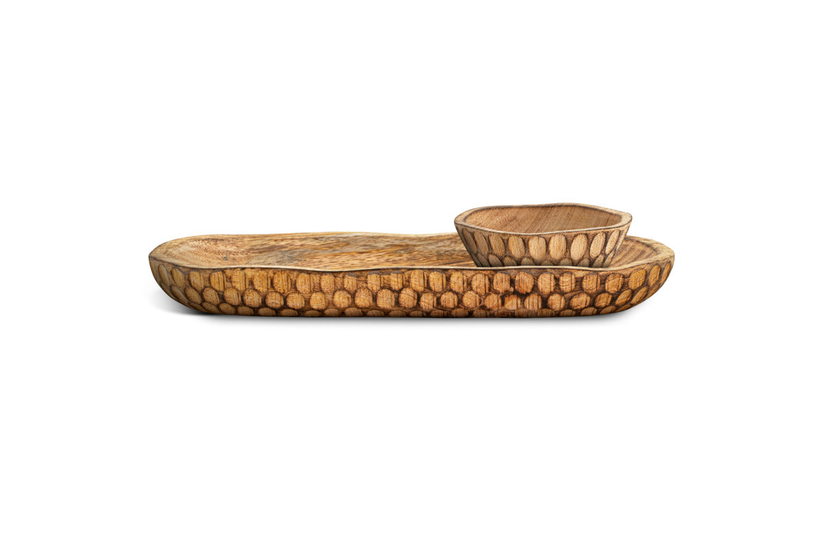Pyaar Serving Tray and Bowl - Natural