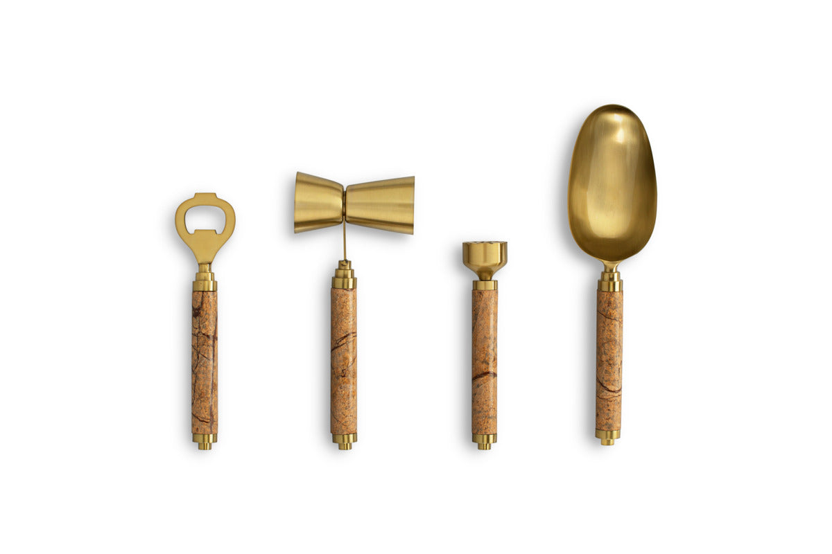 Amaya Cocktail Set - Aged Antique - (Set of 4)-KITCHEN & DINING ACCESSORIES-Nkuku