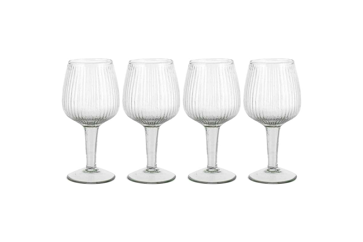 Otuba Wine Glass - Clear (Set of 4)-GLASSWARE-Nkuku
