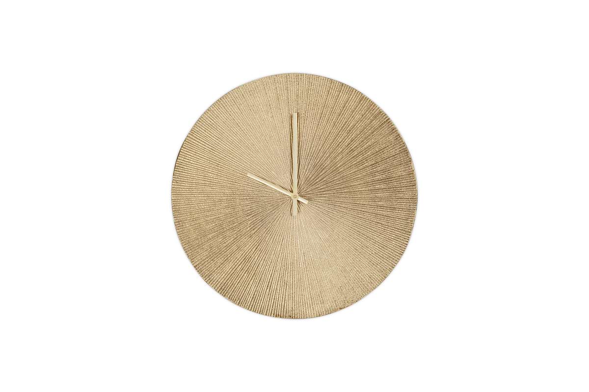 Zuwena Etched Wall Clock - Antique Brass