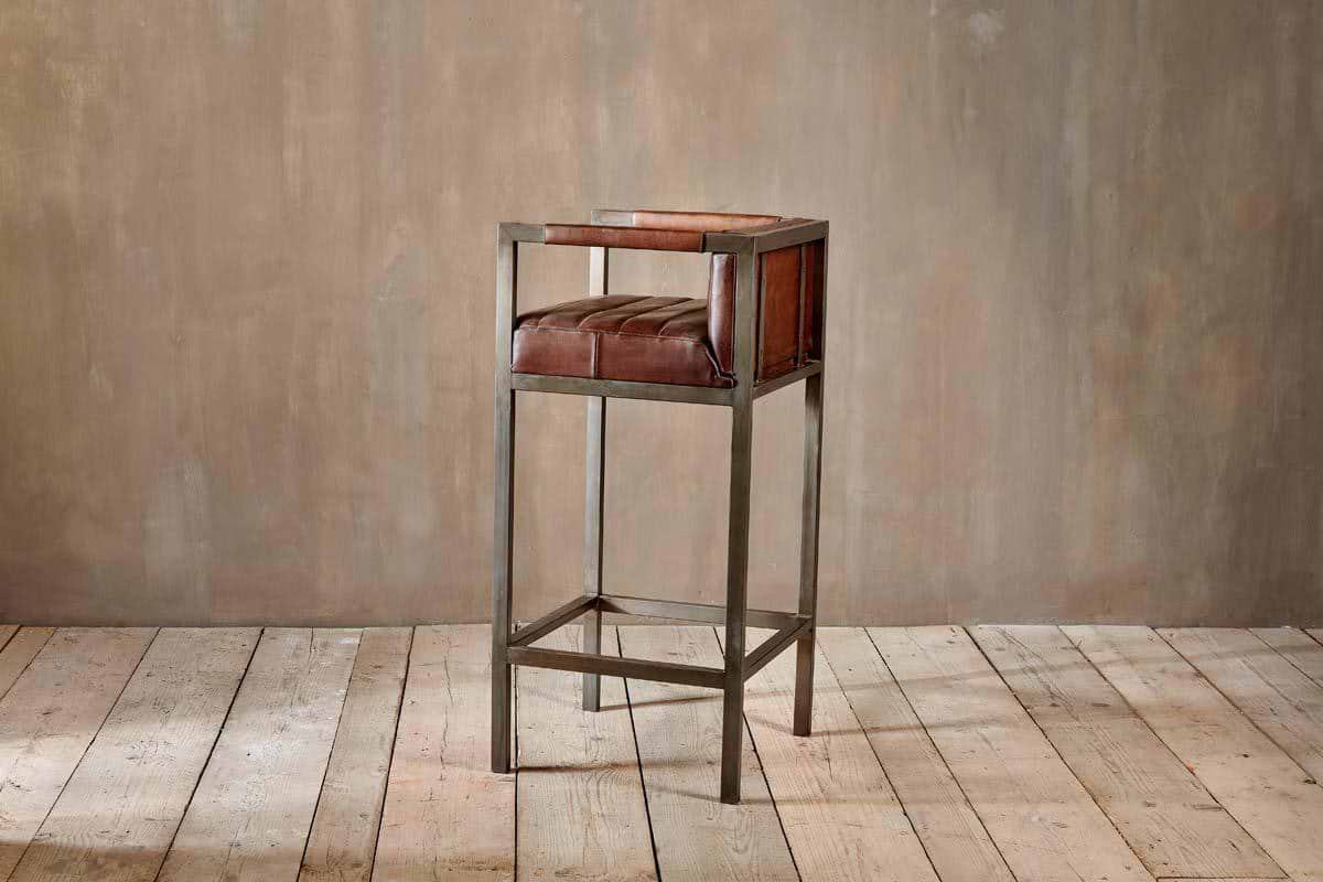 Wamma Leather Bar Chair-nkuku