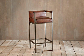 Wamma Leather Bar Chair-nkuku