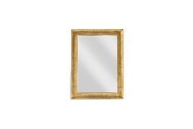 The nkuku Yadur Rectangular Mirror - Antique Brass - Small features a wide, textured brass frame with an antique finish, clear reflective surface, and is shown centered against a plain white background.