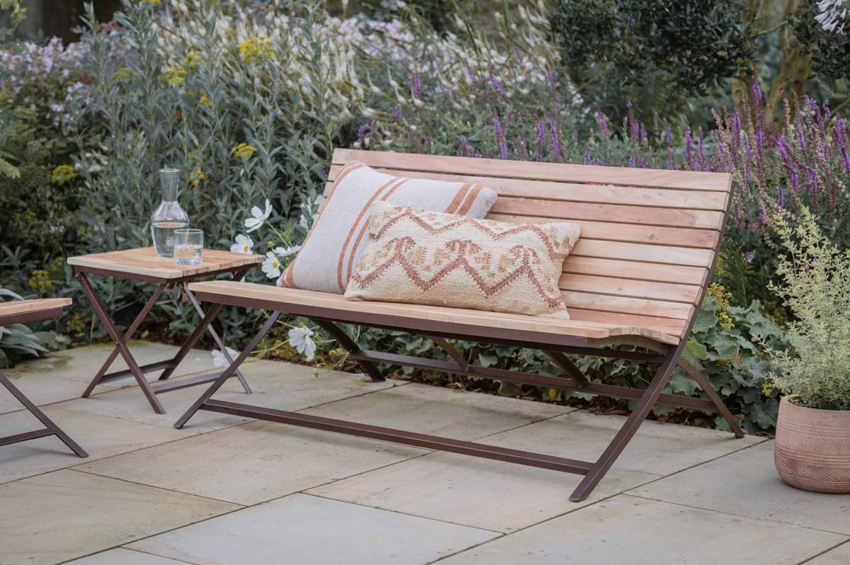 Yatin Outdoor Bench - Natural-GARDEN-Nkuku