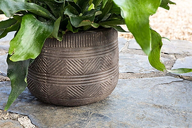 Zadie Etched Ceramic Planters - Grey - (Set of 2)