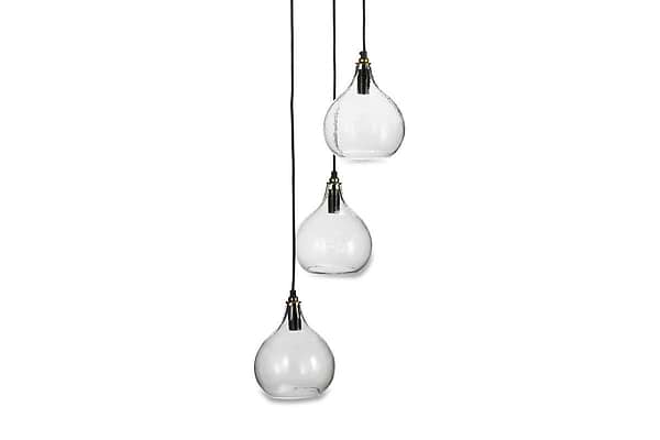 Ziva Recycled Glass Cluster Pendant - Clear