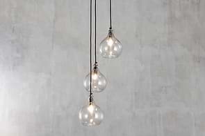 Ziva Recycled Glass Cluster Pendant - Clear