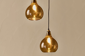 Ziva Recycled Glass Cluster Pendant -  Light Smoke Brown