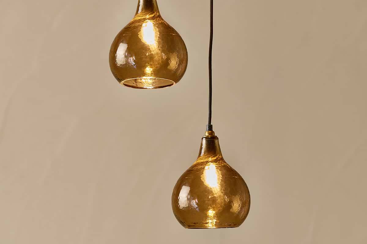 Ziva Recycled Glass Cluster Pendant -  Light Smoke Brown