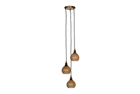Ziva Recycled Glass Cluster Pendant -  Light Smoke Brown