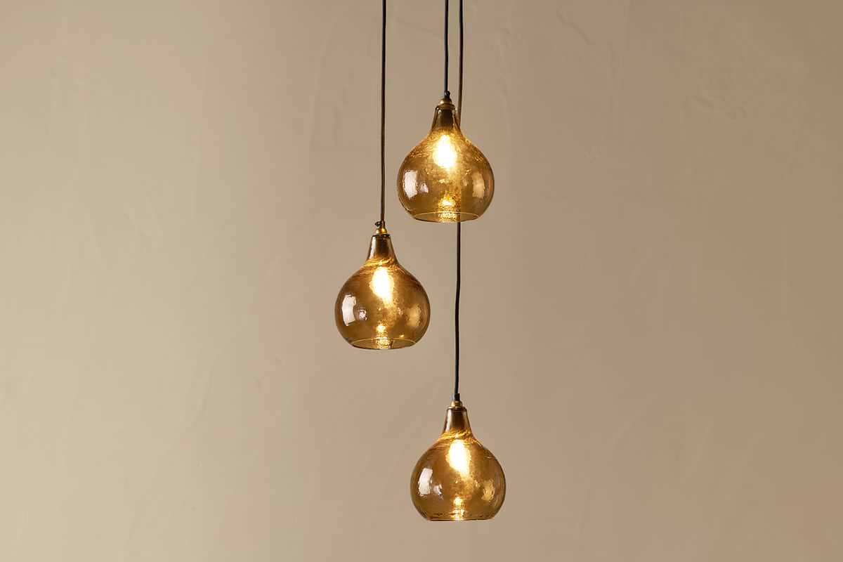 Ziva Recycled Glass Cluster Pendant - Light Smoke Brown-LIGHTS-Nkuku