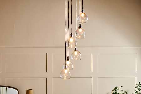 Ziva Statement Recycled Glass Cluster Pendant - Clear