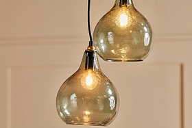 Ziva Statement Recycled Glass Cluster Pendant - Green Smoke