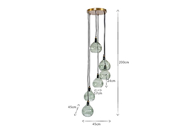 Ziva Statement Recycled Glass Cluster Pendant - Green Smoke