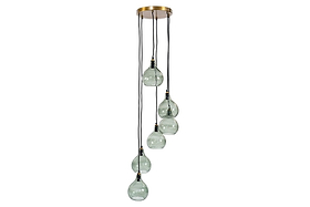Ziva Statement Recycled Glass Cluster Pendant - Green Smoke