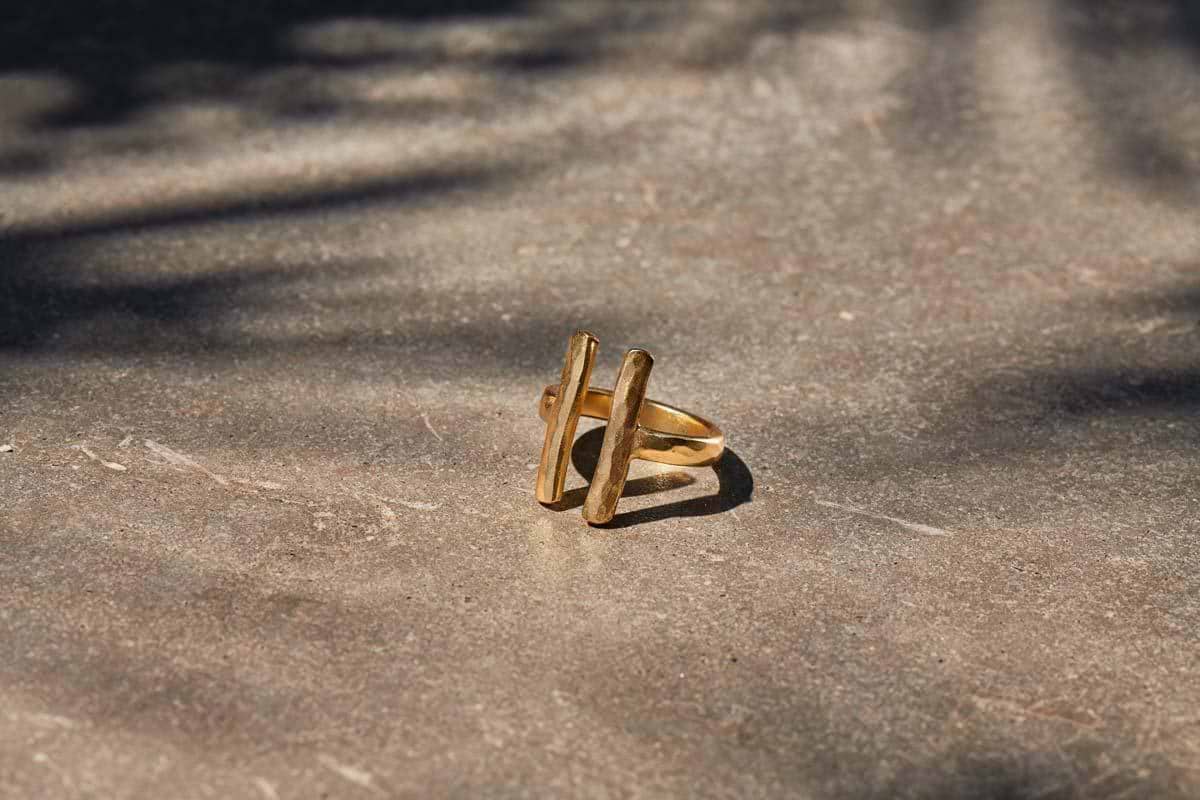 Atili Double Bar Ring Band-GIFTING-Nkuku