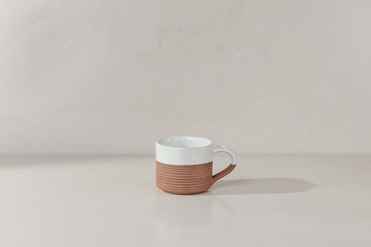 Mali Ribbed Espresso Mug - White-TABLEWARE-Nkuku