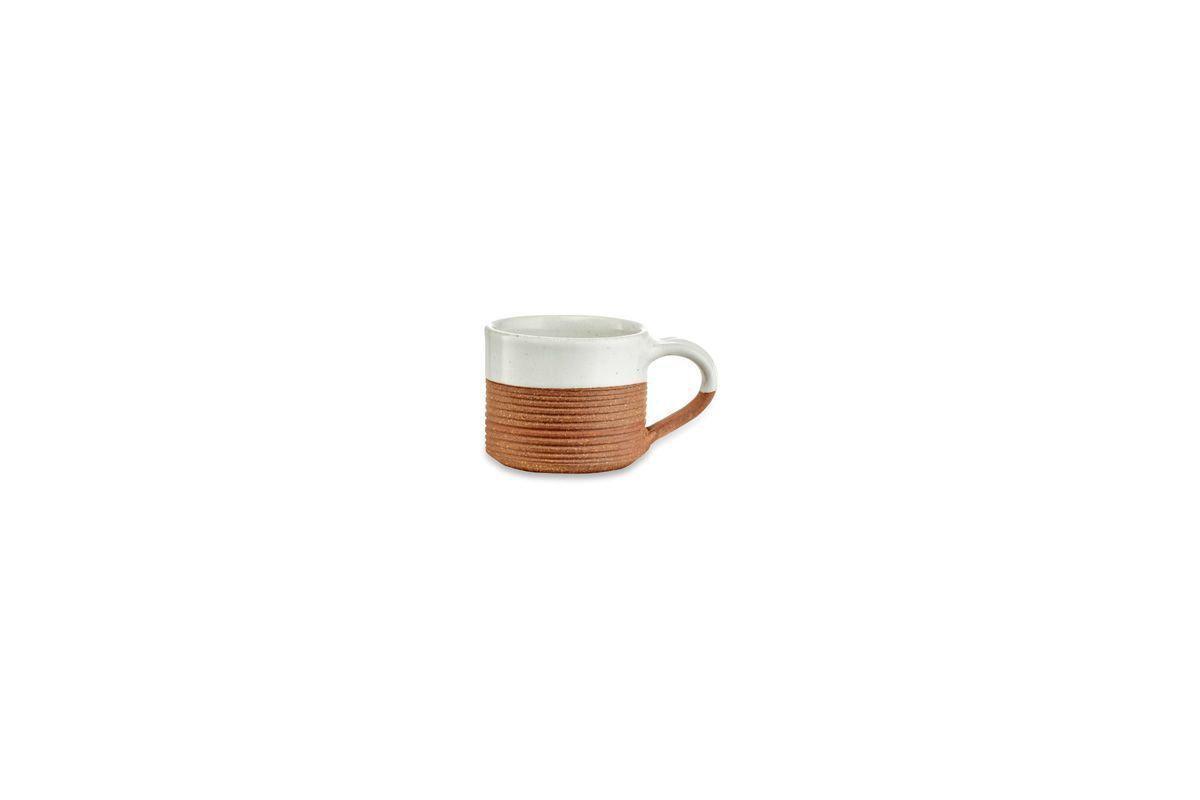 Mali Ribbed Espresso Mug - White-TABLEWARE-Nkuku