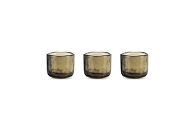 Irda Glass Small Tealight - Smoke Brown - Small (Set of 3)-nkuku