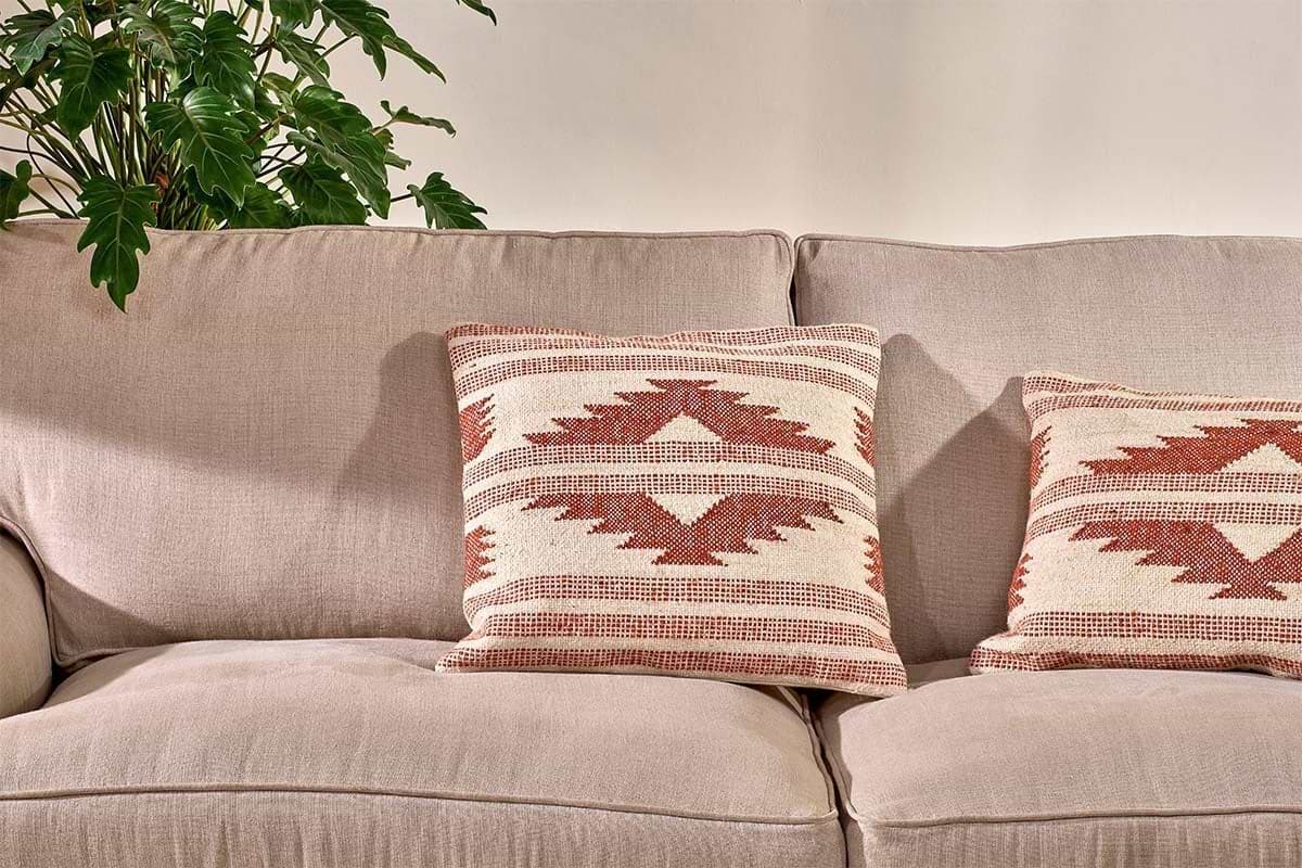 Kutha Kilim Cushion Cover - Cream - Square-TEXTILES-Nkuku