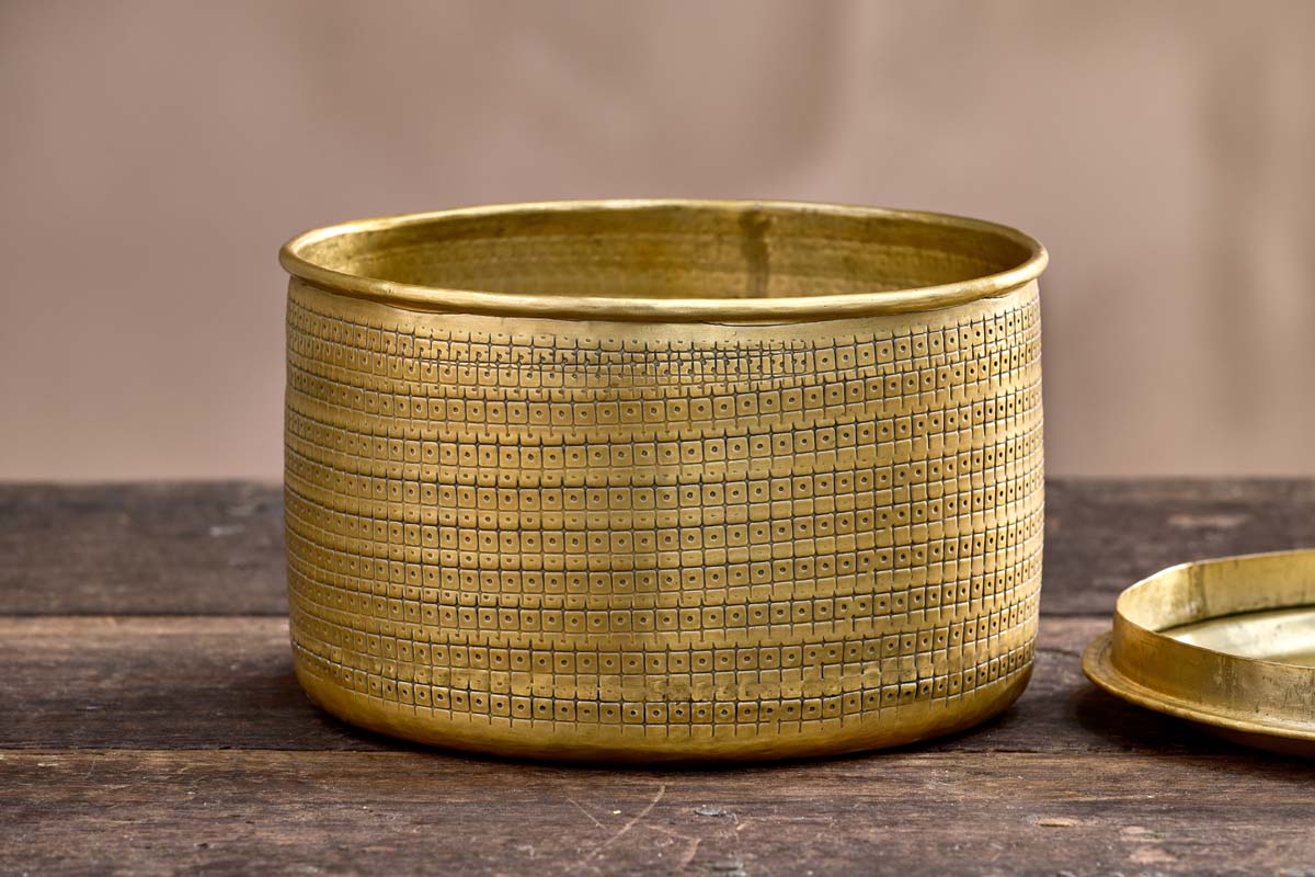 Tembesi Etched Pot - Wide-nkuku