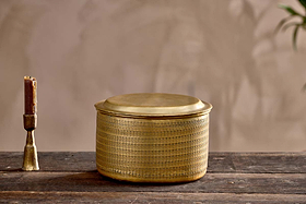 Tembesi Etched Pot - Wide-nkuku
