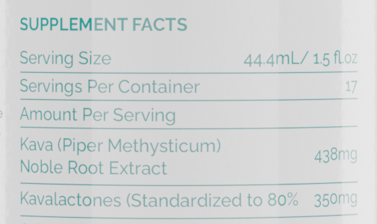 Kavayn Unflavored Spirit Ingredients Label