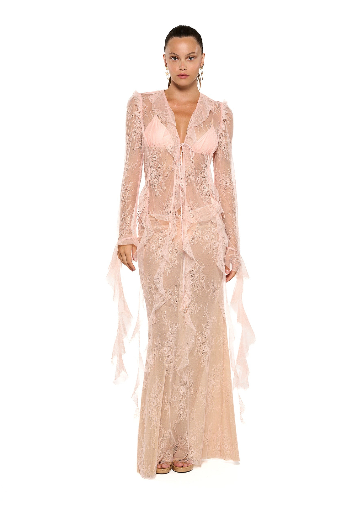 ALANA PEACH LACE - SHIRT – Bananhot