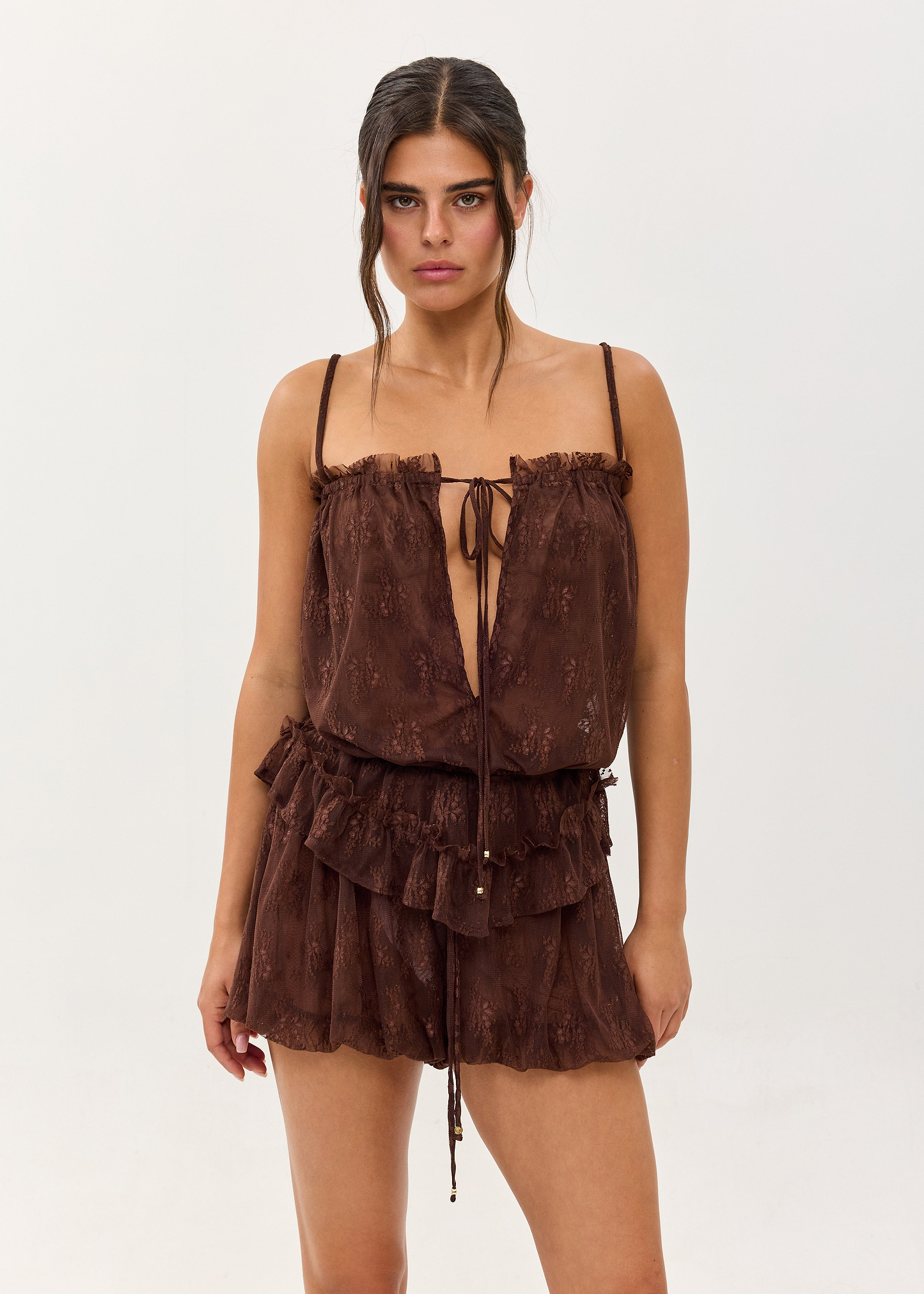 DOTTY BROWN LACE - SHORTS