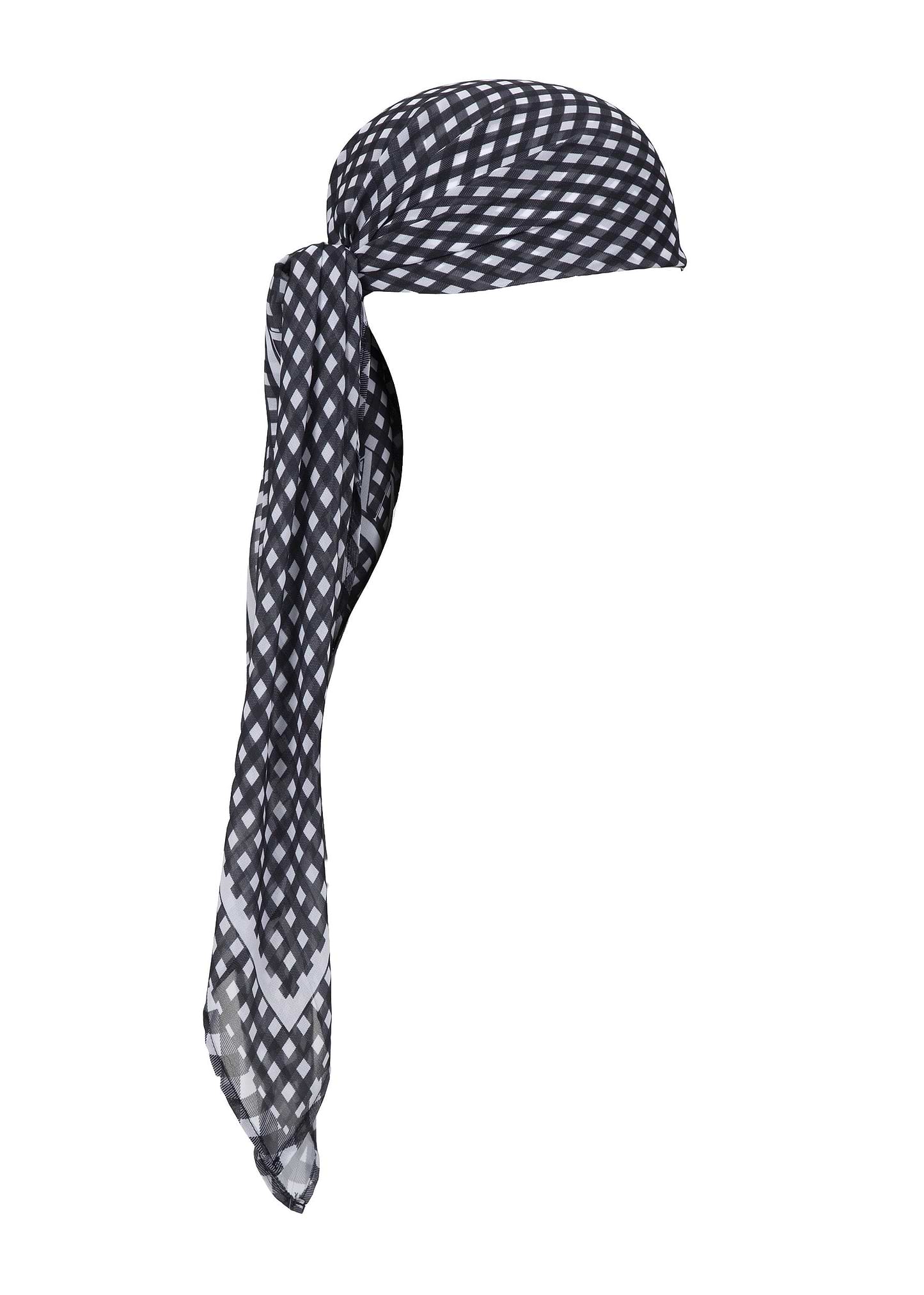 HEAD SCARF BLACK & WHITE GINGHAM