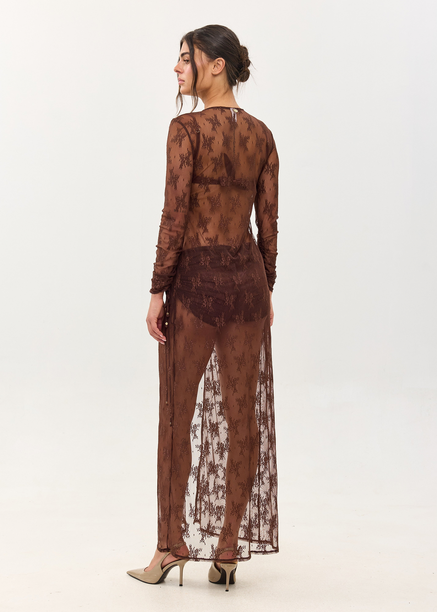 ZAHARA BROWN LACE - COVER UP