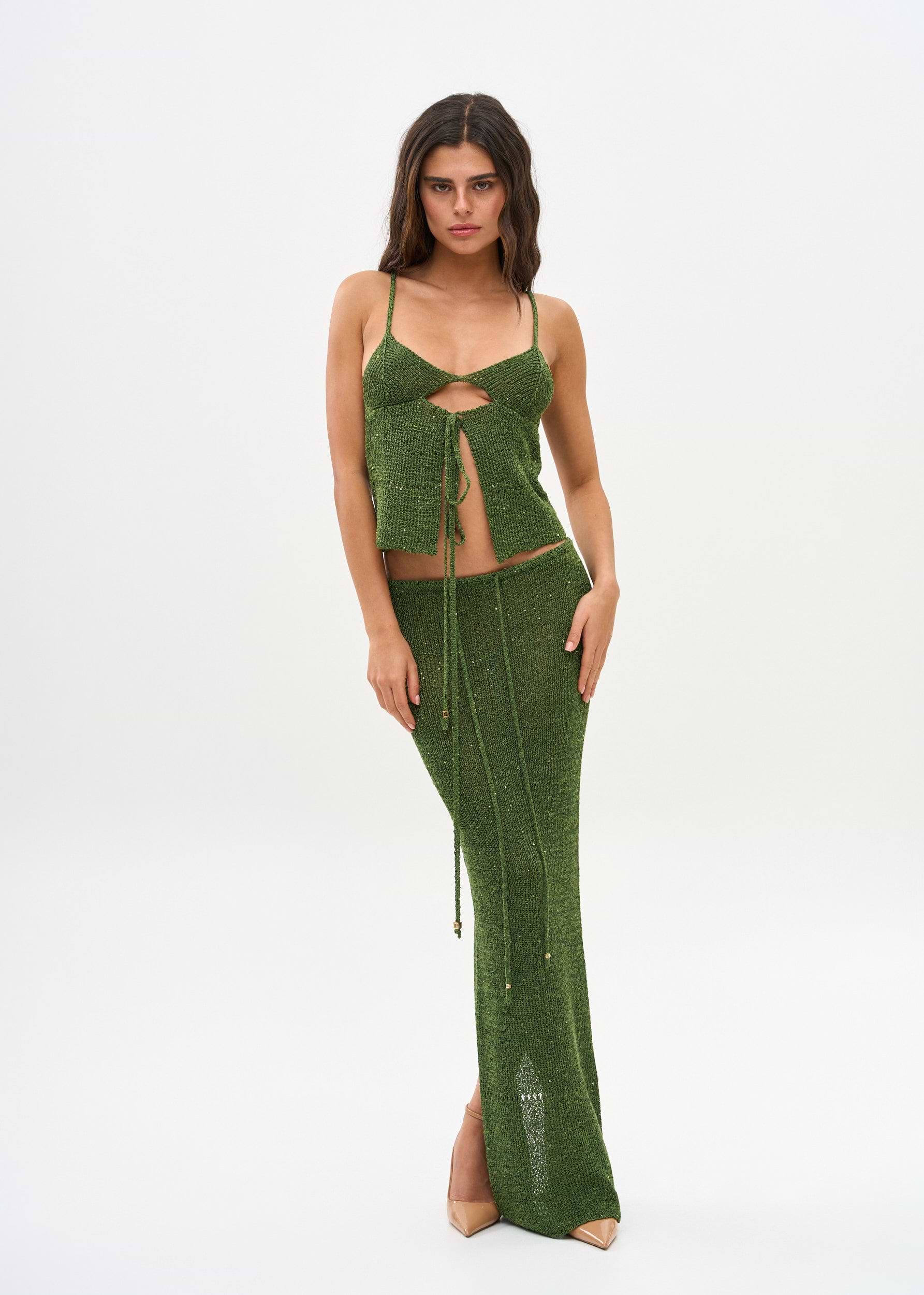 ASTRA GLITTER JUNGLE GREEN - SKIRT