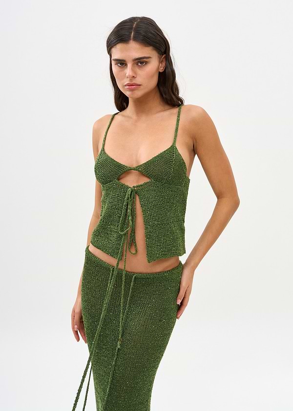 ASTRA GLITTER JUNGLE GREEN - SHIRT