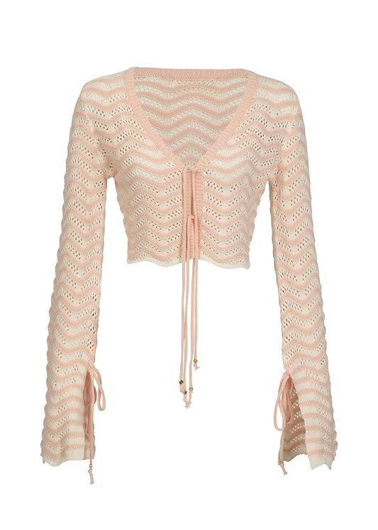 MIANA KNITTED PINK STRIPES - SHIRT
