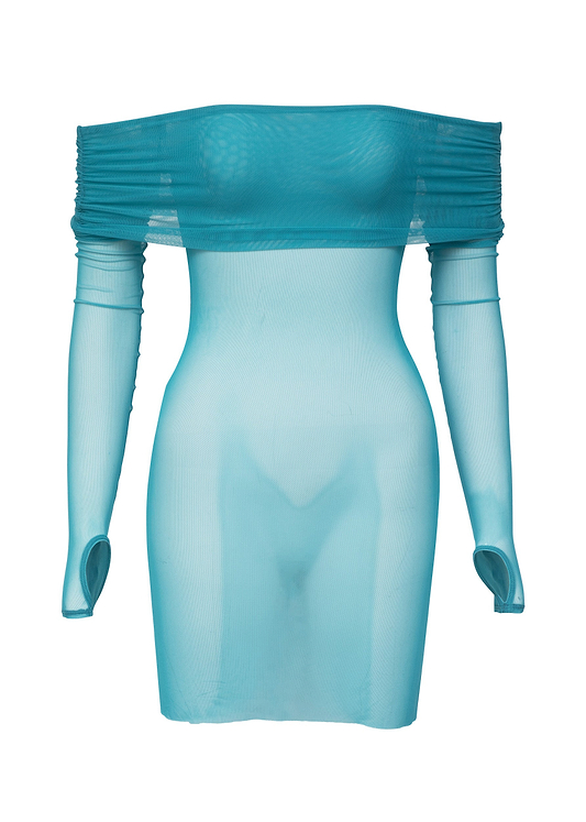 LENA TURQUOISE STONE - MINI DRESS