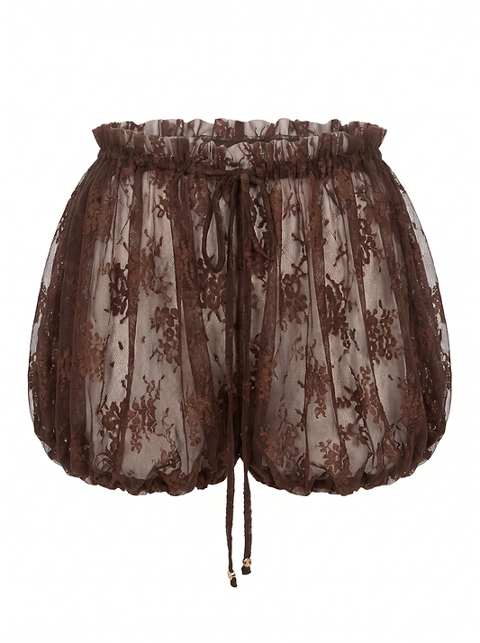 DOTTY BROWN LACE - SHORTS