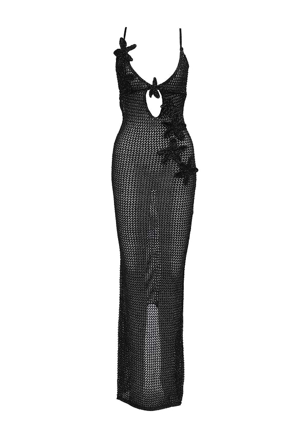 שמלות ערב HILSA BLACK - MAXI DRESS