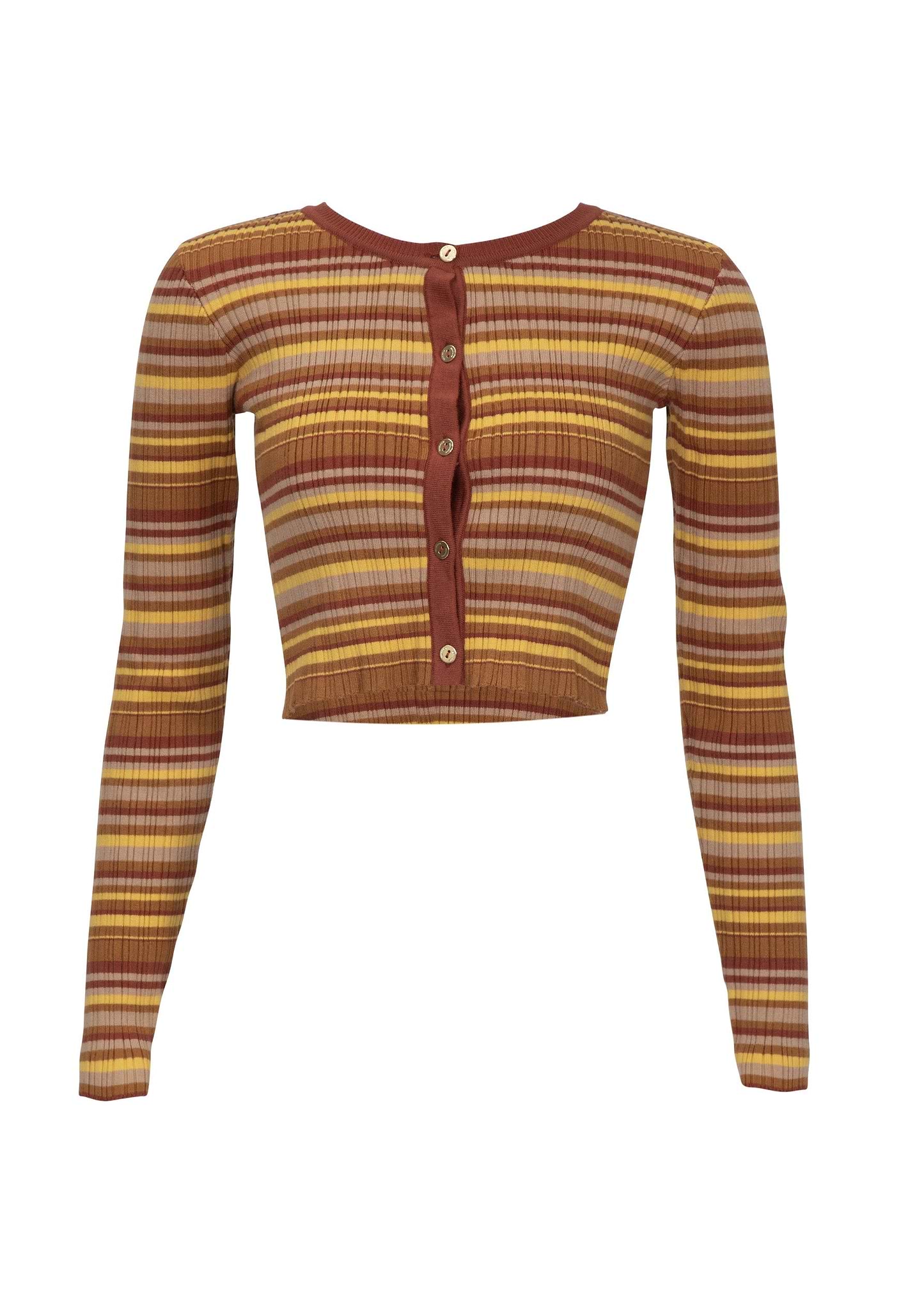 MIKE TOFFEE RIB STRIPES - CARDIGAN