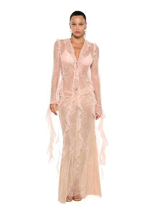 ALANA PEACH LACE - SHIRT
