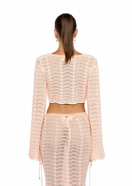 MIANA KNITTED PINK STRIPES - SHIRT