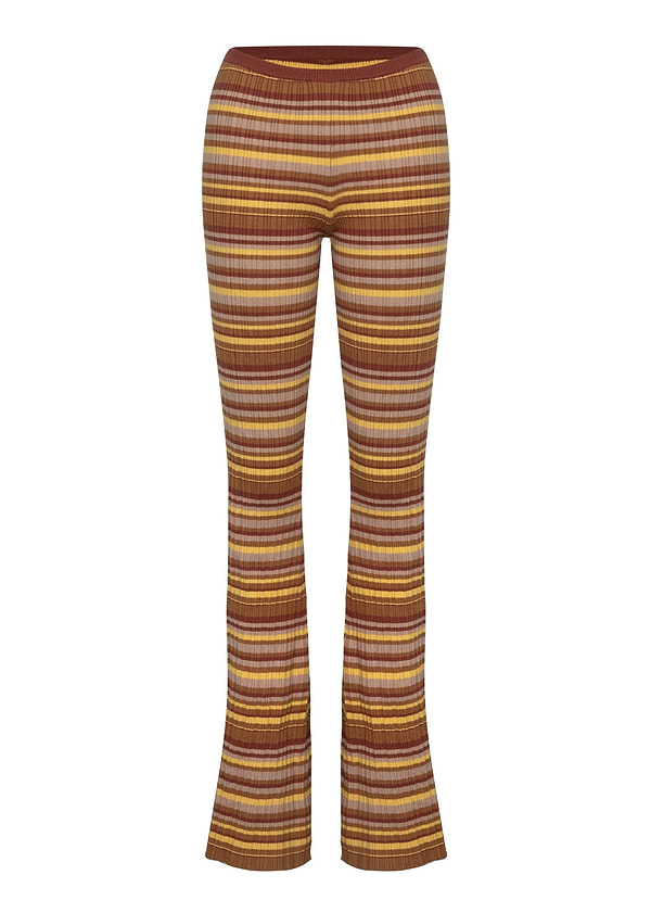 ANN TOFFEE RIB STRIPES - PANTS