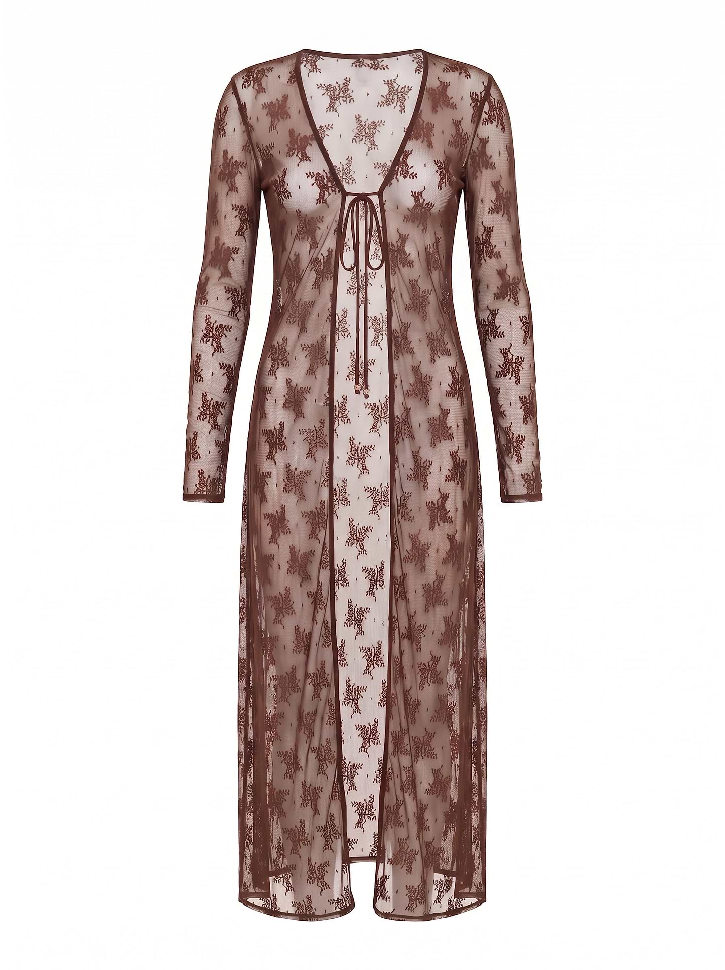 ZAHARA BROWN LACE - COVER UP
