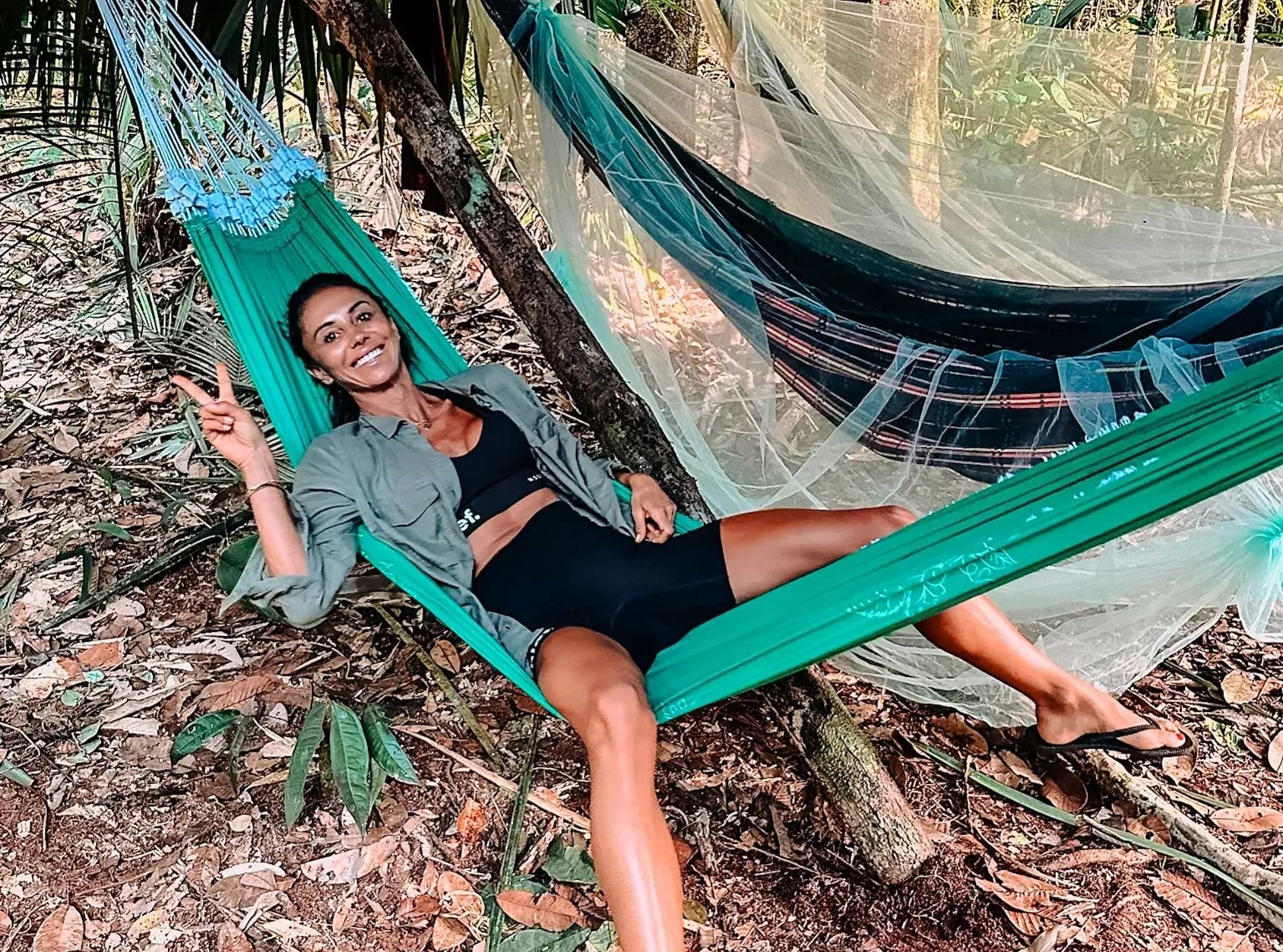 Lying in a hammock in the amazon jungle